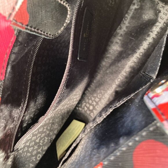Kate Spade Floral Print Medium Shell Handbag Black, Pink, Red Rust Bag - Picture 5 of 9